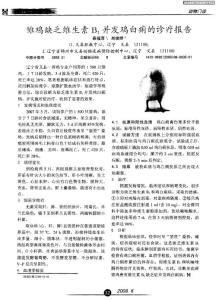 雛雞缺乏維生素B1并發(fā)雞白痢的診療報(bào)告