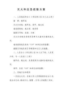 滅火和應(yīng)急疏散方案