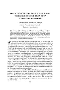 Application of the branch and bound technique to some flow shop schedulilng problems