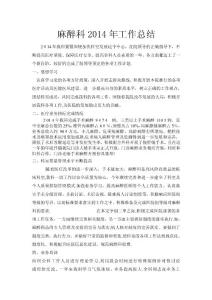 麻醉科工作總結