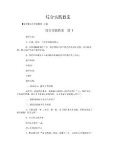 綜合實(shí)踐教案