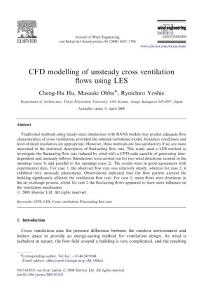 18 CFD modelling of unsteady cross ventilation flows using LES