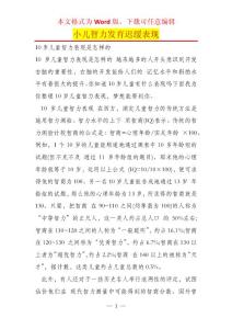 小儿智力发育迟缓表现