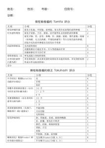 脊柱转移瘤Tomita评分及是否手术评估