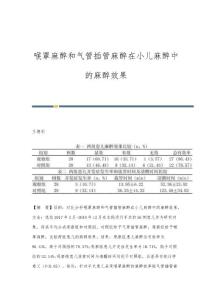 喉罩麻醉和气管插管麻醉在小儿麻醉中的麻醉效果