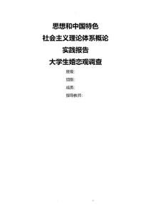 大學生婚戀觀調研報告