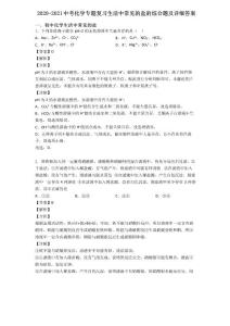 2020-2021中考化學(xué)專題復(fù)習(xí)生活中常見的鹽的綜合題及詳細(xì)答案