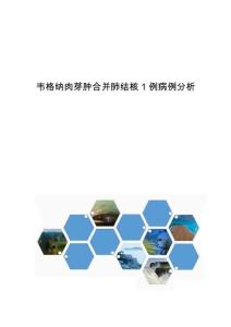 韦格纳肉芽肿合并肺结核1例病例分析