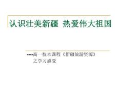 认识壮美新疆  热爱伟大祖国----高一校本课程《新疆旅游资源》之学习感受