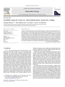 feasibklity study of a wind-pv-diesel hybrid power systerm for a villiage