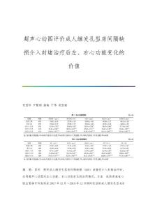 超声心动图评价成人继发孔型房间隔缺损介入封堵治疗后左、右心功能变化的价值
