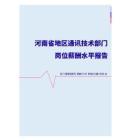 2022年河南省地区通讯技术部门岗位薪酬水平报告