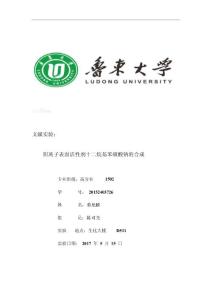 魯東大學(xué)文獻(xiàn)實(shí)驗(yàn)十二烷基苯磺酸鈉的制備
