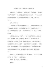 孤单的雪人九年级初三作文