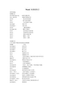 word快捷键大全