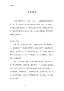 鼻炎作文