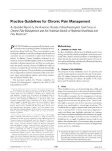 Practice Guidelines for Chronic Pain Management