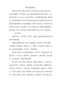 脾与胃病辨证