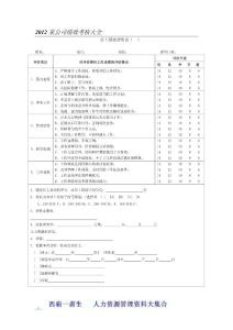 2012最新公司績效考核表格大全(適合大小公司)