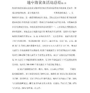 地中海贫血活动总结