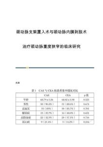 颈动脉支架置入术与颈动脉内膜剥脱术治疗颈动脉重度狭窄的临床研究