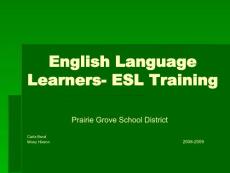 English Language Learners- ESL Training