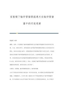 宫腔镜下输卵管插管疏通术在输卵管堵塞中的疗效观察
