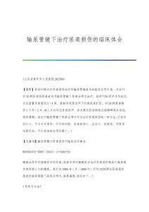 输尿管镜下治疗尿道损伤的临床体会