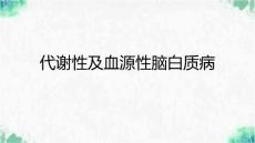 代谢性及血管源性脑白质病