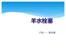 羊水栓塞护理