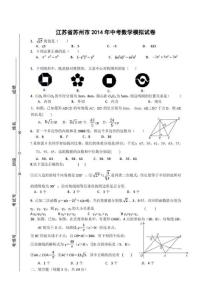江蘇省蘇州市中考數學模擬試卷及答案