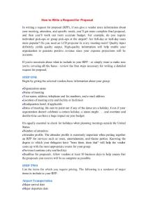 Chapter 1 Request for Proposal
