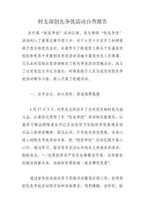 村支部创先争优活动自查报告