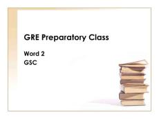 GRE PREPARATORY CLASS 【精编】