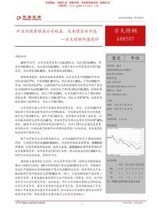 东海证券-方大特钢-600507-矿业与投资推高公司收益,未来增长性不高-120220