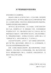 關于居室遇盜損失情況報告