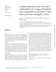 Evapotranspiration and soil water