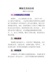 碘缺乏活动总结整理