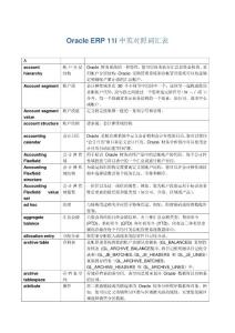 Oracle ERP 11i中英对照词汇表