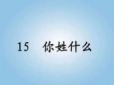 一年级语文下册 你姓什么2课件 沪教版