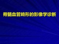 脊髓血管畸形的影像学诊断课件