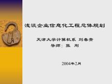 淺談企業信息化工程總體規劃