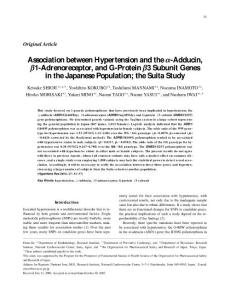 Association between Hypertension and the a-Adducin,b1-Adrenoreceptor, and G-Protein b3 Subunit Genes in the Japanese Population; the Suita Study