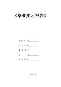 毕业实习报告