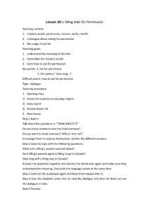 冀教版初中英語七年級下冊Lesson 30 Li Ming Asks for Permission全英文教學設計