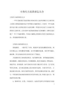 小狗有点流鼻涕怎么办