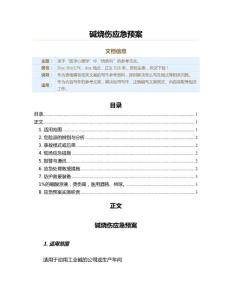 碱烧伤应急预案（烧伤科资料）