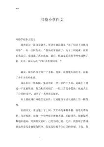 网瘾小学作文