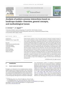 Analysis of pattern–process interactions based on landscape models—Overview, general concepts, and methodological issues