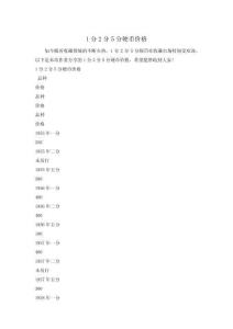 1分2分5分硬币价格